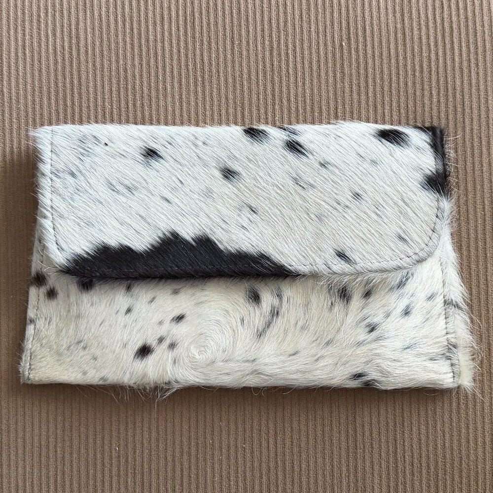 Envelope clutch purse - faux cowhide